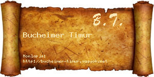 Bucheimer Timur névjegykártya